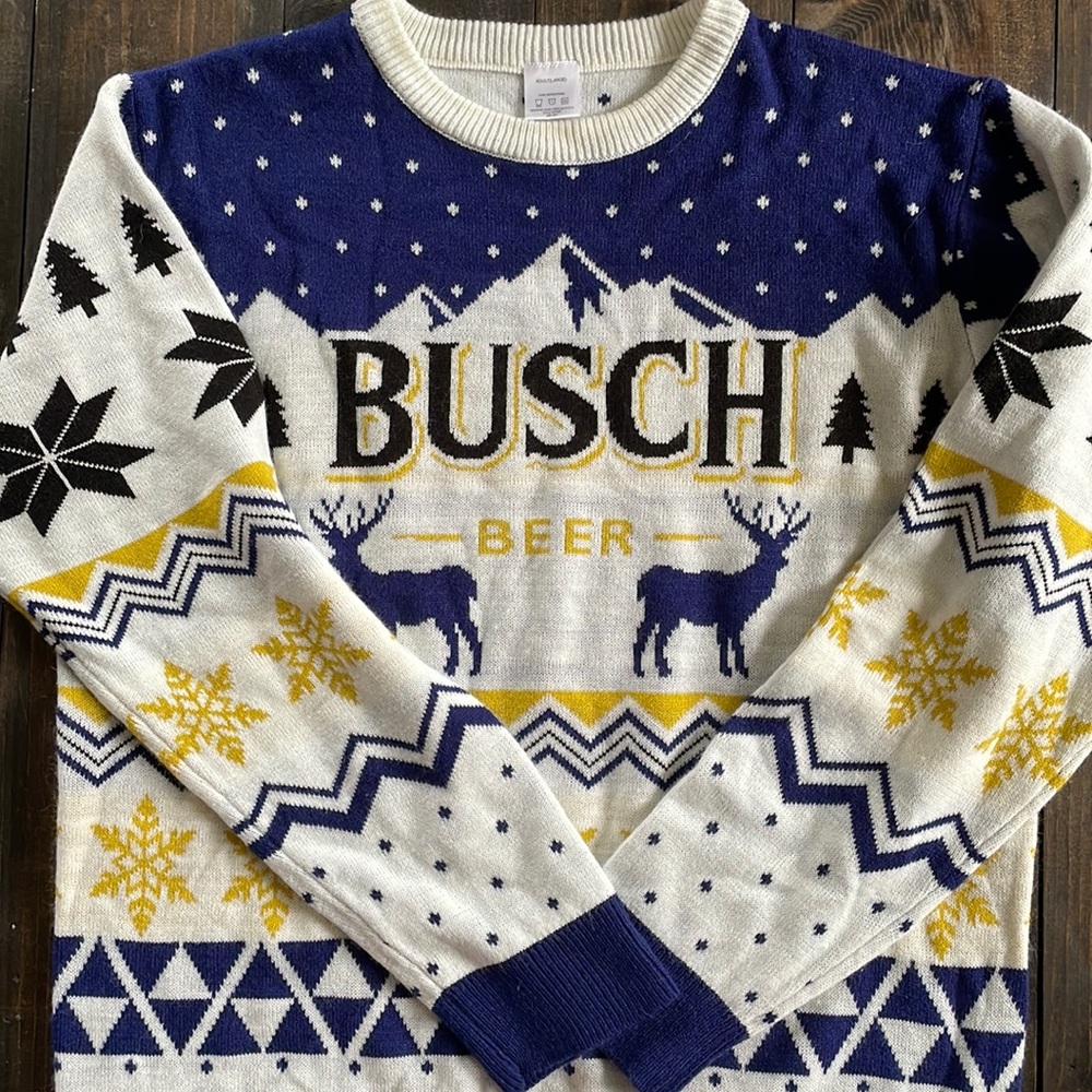 Adult large Busch Beer Xmas sweater